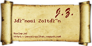 Jánosi Zoltán névjegykártya