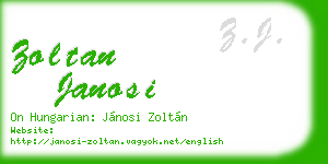zoltan janosi business card