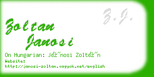 zoltan janosi business card